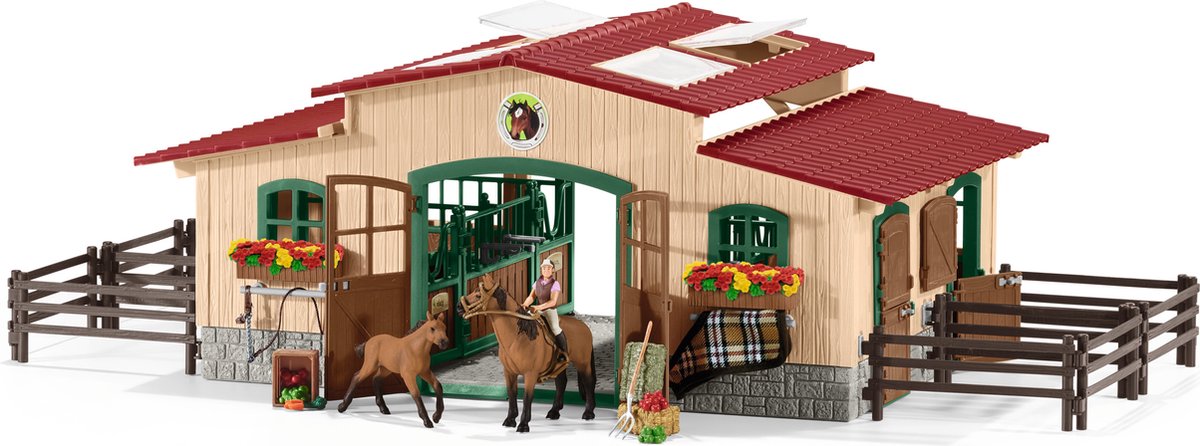 Schleich Paardenstal Speelfigurenset Farm World Met Accessoires 42195 83 X 26 X 39 Cm Schleich Paardenstal Speelfigurenset Farm World Met Accessoires 42195 83 X 26 X 39 Cm