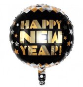 Folieballon "Happy New Year!" ballon - Goud / Zwart - Folie - Ca. 33 cm - New Year - Nieuw jaar - 2022 - Feestdagen