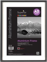 Seco fotolijst - A2 - zwart geborsteld aluminium - 11mm frame - SE-ALA2-BK