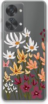 Case Company® - Hoesje geschikt voor OnePlus Nord 2T hoesje - Painted wildflowers - Soft Cover Telefoonhoesje - Bescherming aan alle Kanten en Schermrand