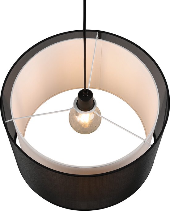 LED Hanglamp - Hangverlichting - Trion Bidon - E27 Fitting - 1-lichts - Rond - Mat Zwart - Aluminium