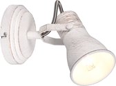 LED Wandspot - Wandverlichting - Trion Sanita - E14 Fitting - 1-lichts - Rond - Antiek Wit - Aluminium