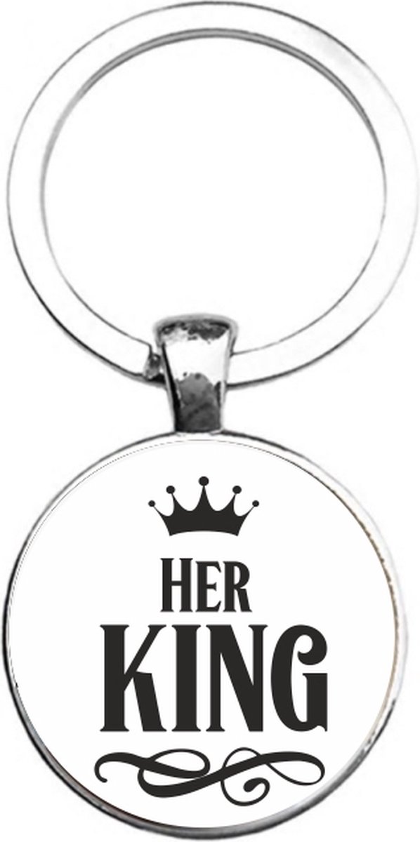 Sleutelhanger Glas - Her King