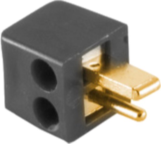 2-pin DIN Luidsprekerconnector (m) - Schroefbaar - Verguld - Zwart