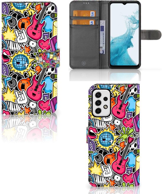 Samsung Galaxy A23 Wallet Case met Pasjes Punk Rock