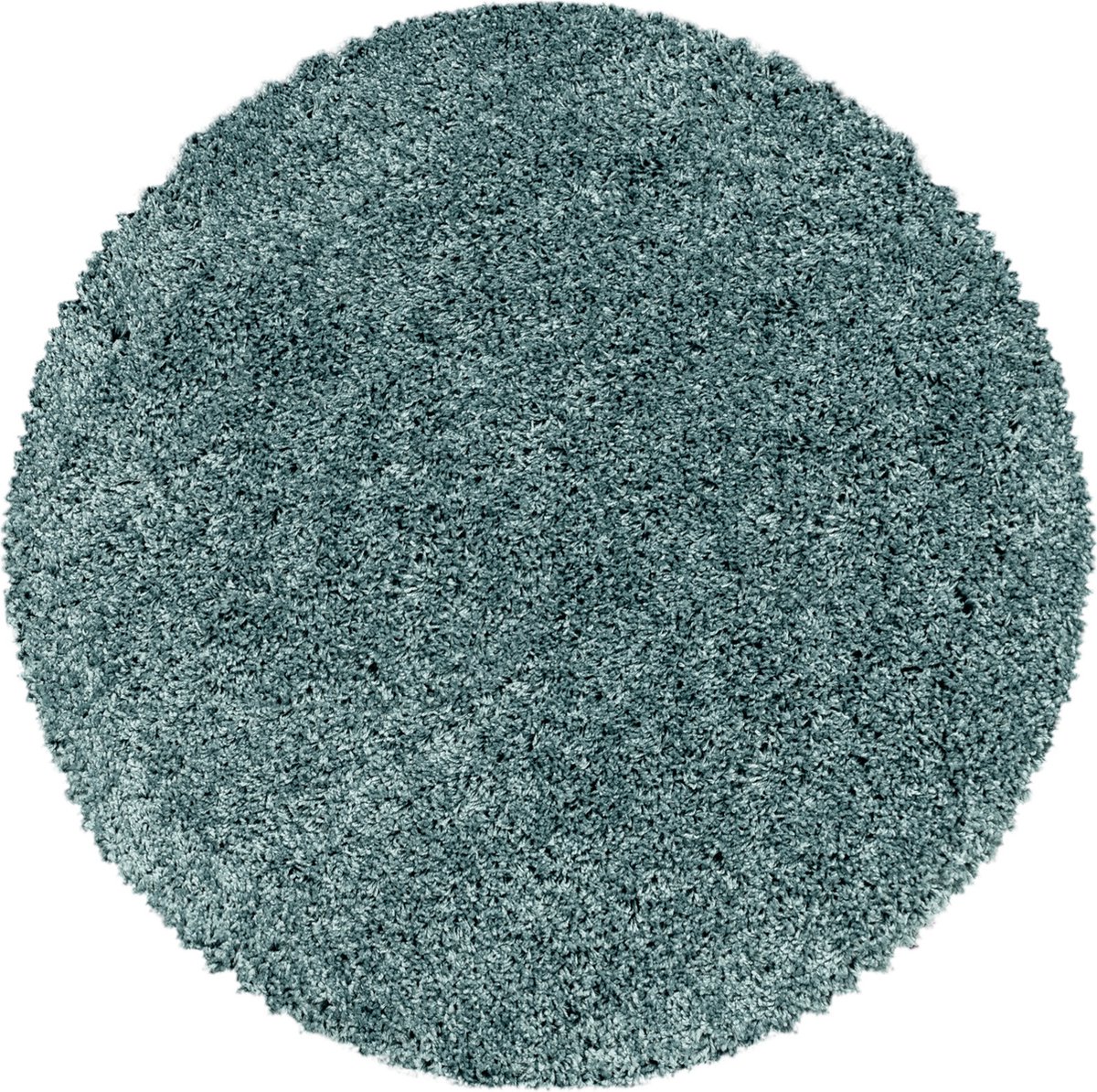Sydney Shaggy vloerkleed hoogpolig rond Ø 80cm aqua blauw