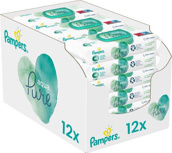 Pampers - Aqua Pure - Billendoekjes - 576 doekjes - 12 x 48