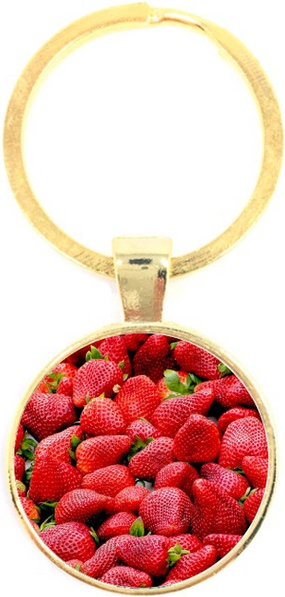 Sleutelhanger Glas - Aardbeien