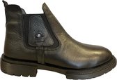 Heren schoenen- Chelsea Boots- Enkellaars (Let op: Zonder rits) Mannen laarzen 1005- Leather- Zwart- Maat 40