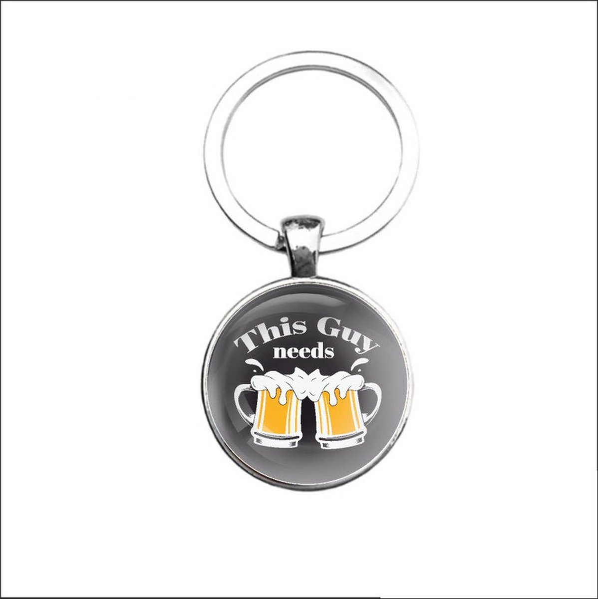 Sleutelhanger Glas - This Guy Needs Beer