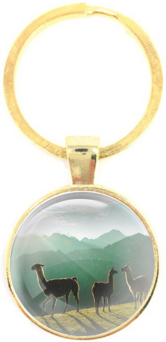 Sleutelhanger Glas - Lamas