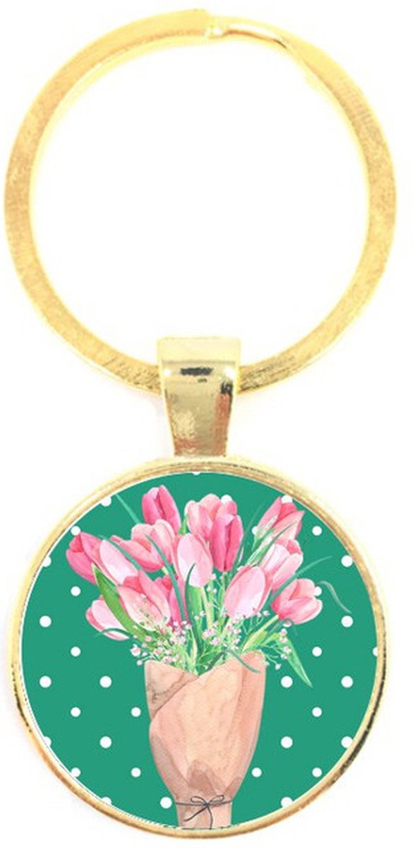 Sleutelhanger Glas - Tulpen