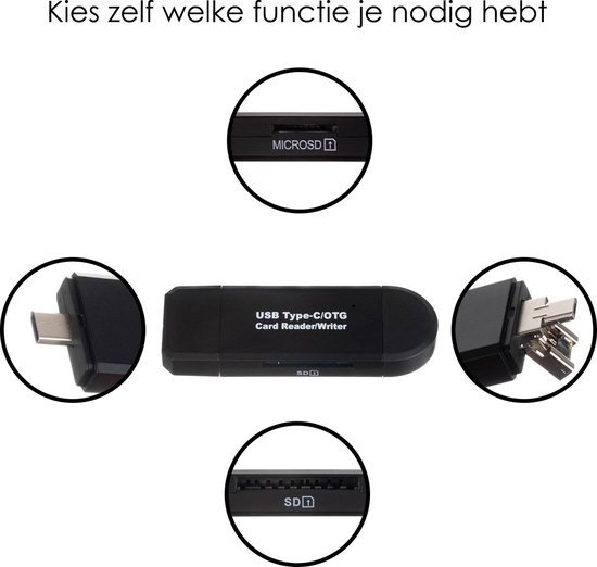 SD Kaartlezer USB Type C / OTG Micro SD Card 5in1 Reader USB