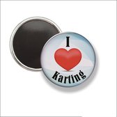 Button Met Magneet 58 MM - I Love Karting - NIET VOOR KLEDING