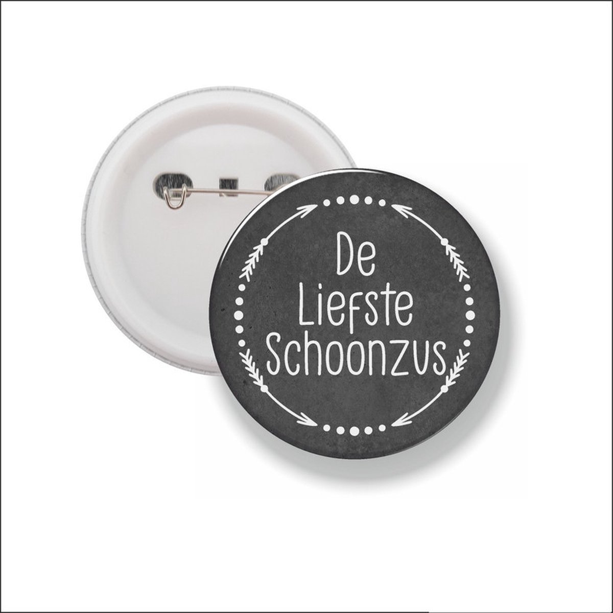 Button Met Speld 58 MM - De Liefste Schoonzus