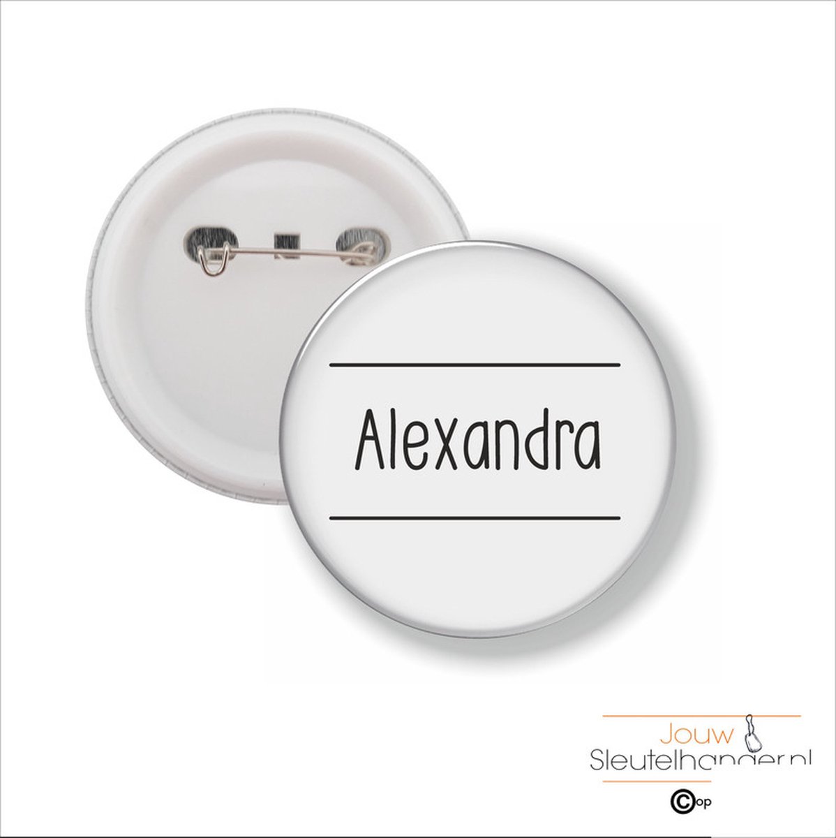 Button Met Speld 58 MM - Alexandra