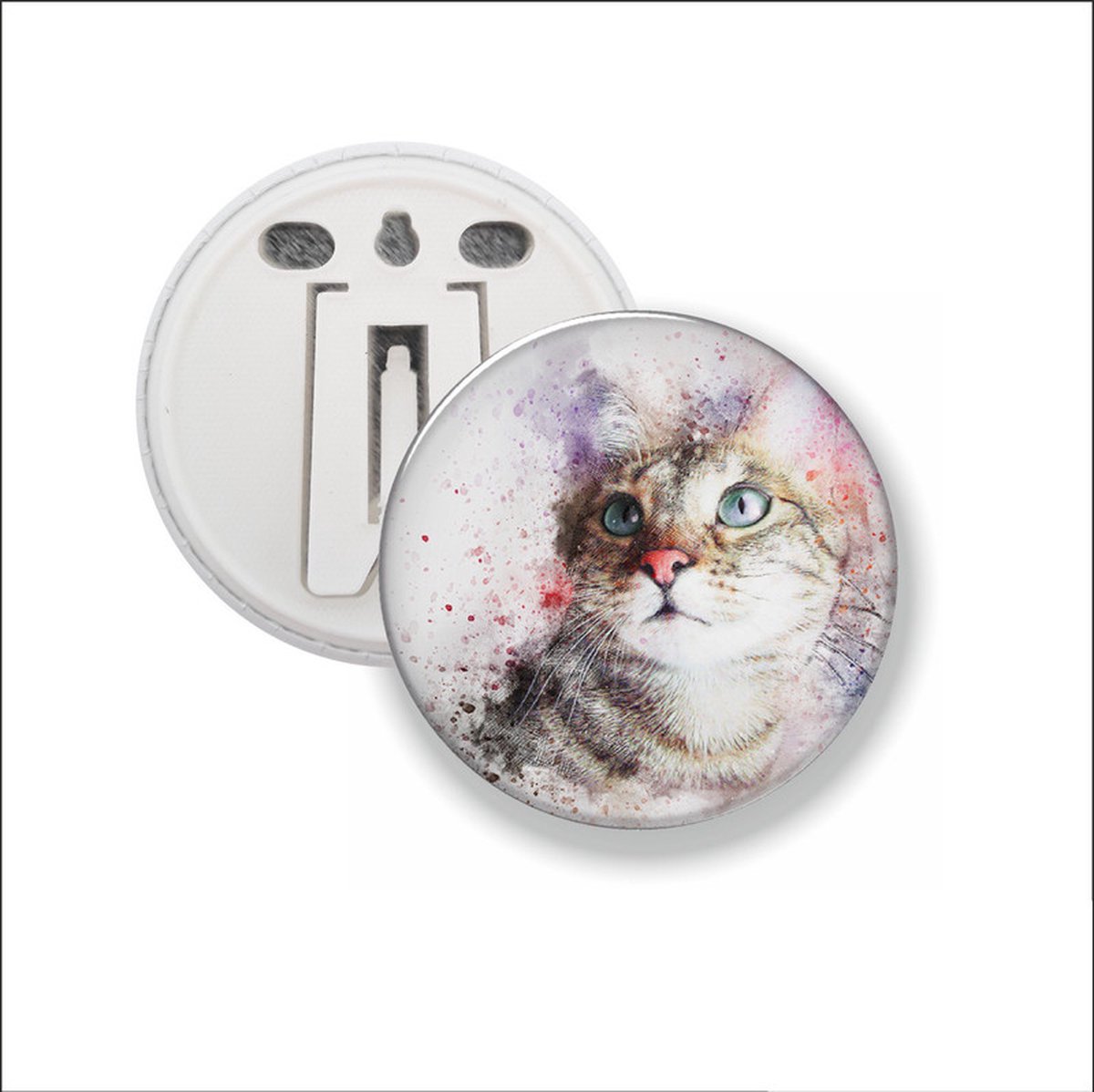 Button Met Clip - Kat