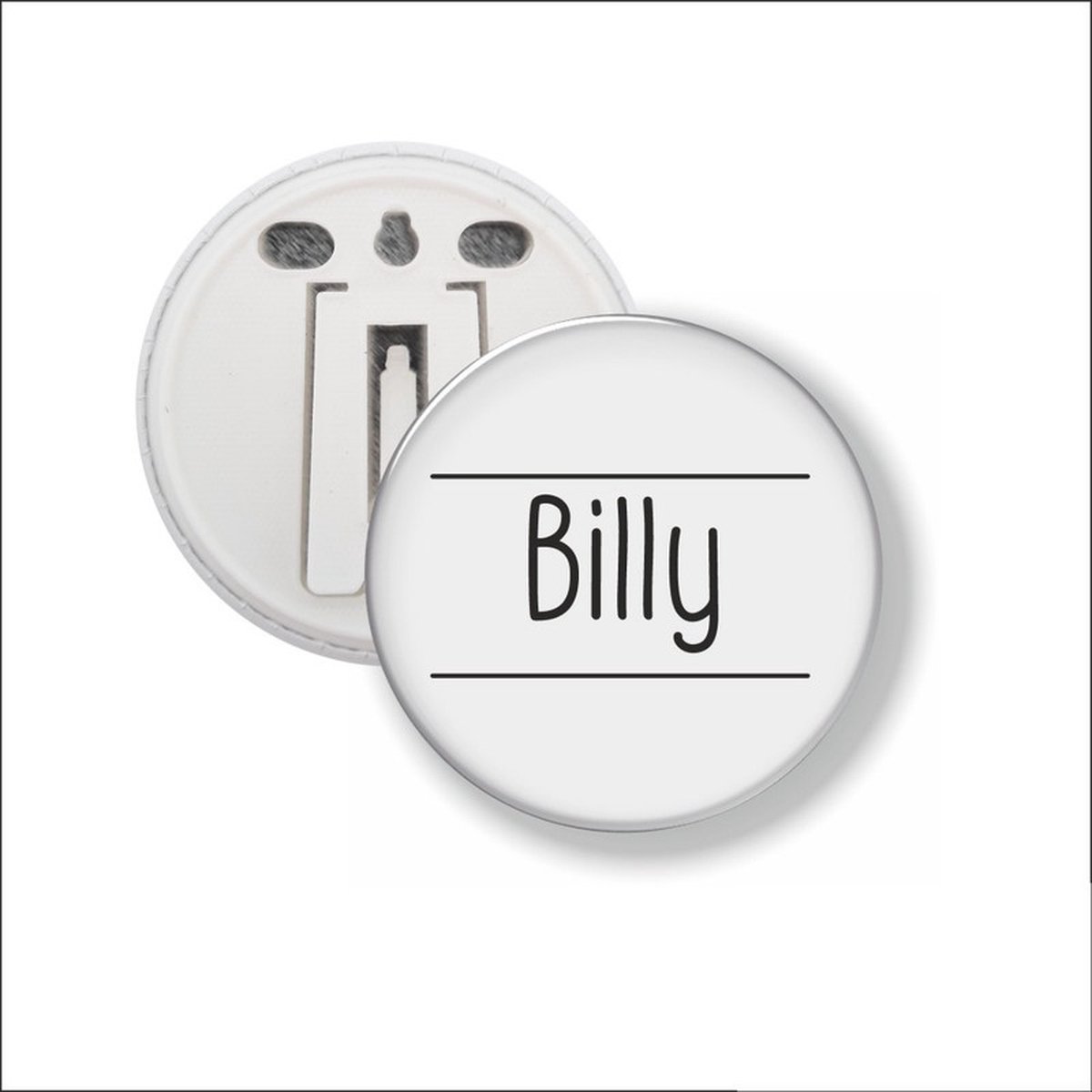 Button Met Clip 58 MM - Billy