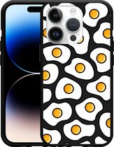 Geschikt voor Apple iPhone 14 Pro Hoesje Zwart Eitje - Designed by Cazy