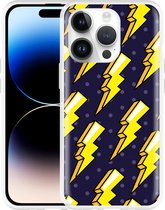 Geschikt voor Apple iPhone 14 Pro Hoesje Pop Art Lightning - Designed by Cazy