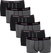 Sloggi Retro Short 6-Pack Heren Onderbroeken - Zwart Gestreept - Maat XL