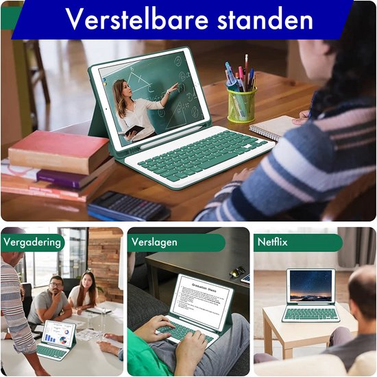 Étui avec clavier pour iPad 9e/8e/7e génération 2021/2020/2019, étui de