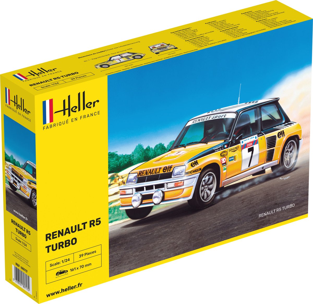Heller Modelbouwpakket Auto - 80717 Renault R5 Turbo - Franse Rallyauto Plastic - 1:24 - Modelbouw