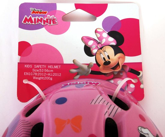 Roze helm met Minnie Mouse en 'Disney Junior Minnie' logo. Maat 52-56cm. Inclusief verpakking.