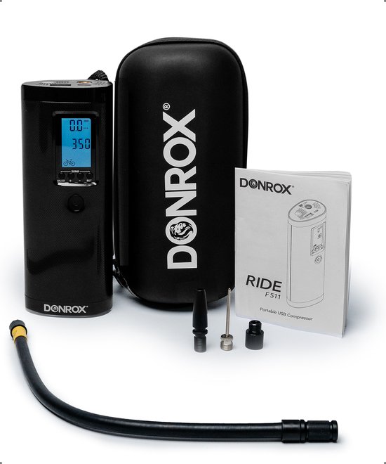 Donrox Ride F511 Draagbare Compressor Bandenpomp - Luchtcompressor Oplaadbaar - Fiets Tot Auto - Elektrische Fietspomp - DONROX