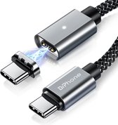 DrPhone TITAN Type C naar USB-C - 4K @60HZ Video + Audio Uitvoer - 100W Laden - Magnetische Kabel - Geschikt voor o.a. MacBook / iPad / Laptop + Data Transfer