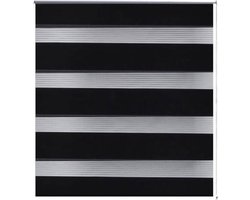 vidaXL - Zebra - rolgordijn - 140,9 - x - 175 - cm - stofbreedte - 136,7 - cm - zwart