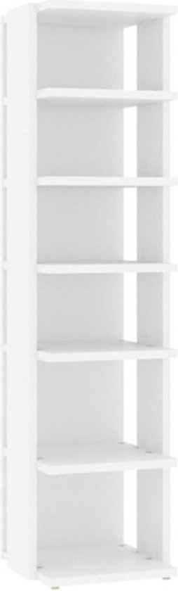vidaXL - Schoenenkast - 27,5x27x102 - cm - bewerkt - hout - wit