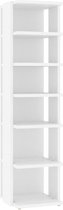 vidaXL - Schoenenkast - 27,5x27x102 - cm - bewerkt - hout - wit