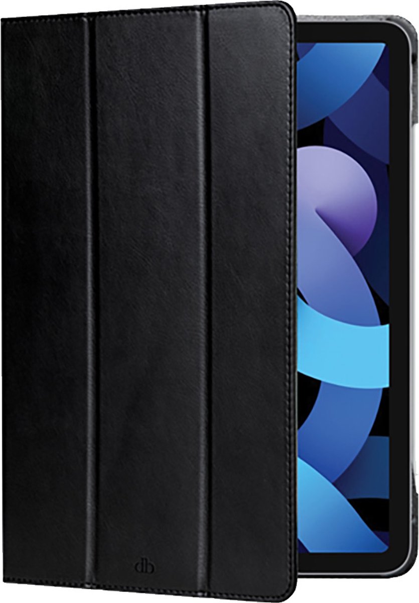 iPad Air 5 2022/Pro 11 (2021)/Air 4 2020/Pro 11 (2020)/Pro 11 (2018) Bookcase hoesje - dbramante1928 - Effen Zwart - Leer