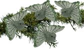 4x stuks kunststof decoratie kolibrie vogels op clip groen 9,5 cm - Decoratievogeltjes - Kerstboomversiering