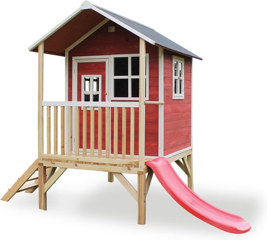 EXIT Loft 300 houten speelhuis - rood | bol.com