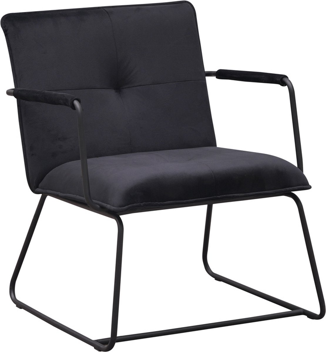 Dimehouse Fauteuil zwart velvet stof Hailey - Velvet - Design