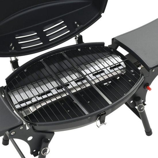 vidaXL Gasbarbecue met kookzone zwart van VidaXL — afbeelding 2