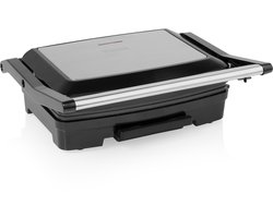 Princess Contactgrill compact 117501 – Tosti apparaat - Panini grill - Grill apparaat - Bakoppervlak van 23 x 15 cm – Vetopvangbak - RVS Design