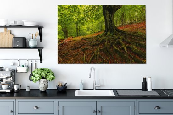 Tableau sur toile Arbre - Forêt - Feuilles d'Automne - 140x90 cm - Décoration murale
