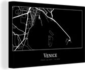 Canvas Schilderij Stadskaart - Venetië - Kaart - Plattegrond - Venice - 90x60 cm - Wanddecoratie