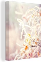 Tableau sur toile Hiver - Branches - Neige - Nature - 30x40 cm - Décoration murale