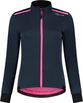 Rogelli Pesara Winter Fietsjack Dames - Wielrenjack - Winddicht - Blauw/Roze - Maat L