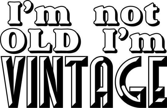 T-shirt Zwart avec imprimé « I'm not Old I'm Vintage » Rouge Taille 5XL