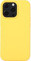 Mobigear Hoesje geschikt voor Apple iPhone 14 Pro Siliconen Telefoonhoesje | Mobigear Rubber Touch Backcover | iPhone 14 Pro Case | Back Cover - Geel