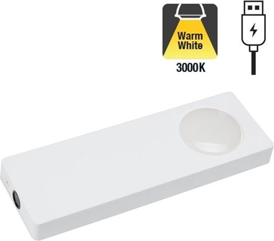 Sensorlux LED Kastverlichting - 180mm - 80 lm- 3000K Warm Wit - IR Hand/Door Sensor - Dimbaar - USB 5v Batterij Oplaadbaar
