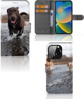 GSM Hoesje iPhone 14 Pro Wallet Book Case Honden Labrador