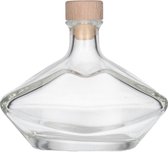 Glazen Fles 'Mond' - 200 ml - Decoratieve Flessen, Glazen Flesjes Met Dop - Vorm: Mond Glas - Transparante Fles - Glas - 1 Stuk