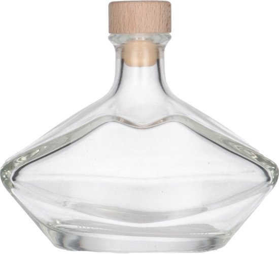 Gele mini glazen vaas 16,5 cm, moderne geometrische vorm