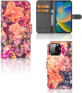Flipcase iPhone 14 Pro Max Telefoon Hoesje Cadeau voor Moeder Bosje Bloemen